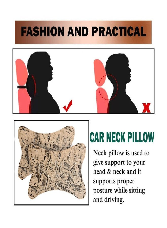 Adroitz Black & Beige Velvet Car Neck Rest Cushion Adjustable for All car (Set of 2) Ak202 - Image 4